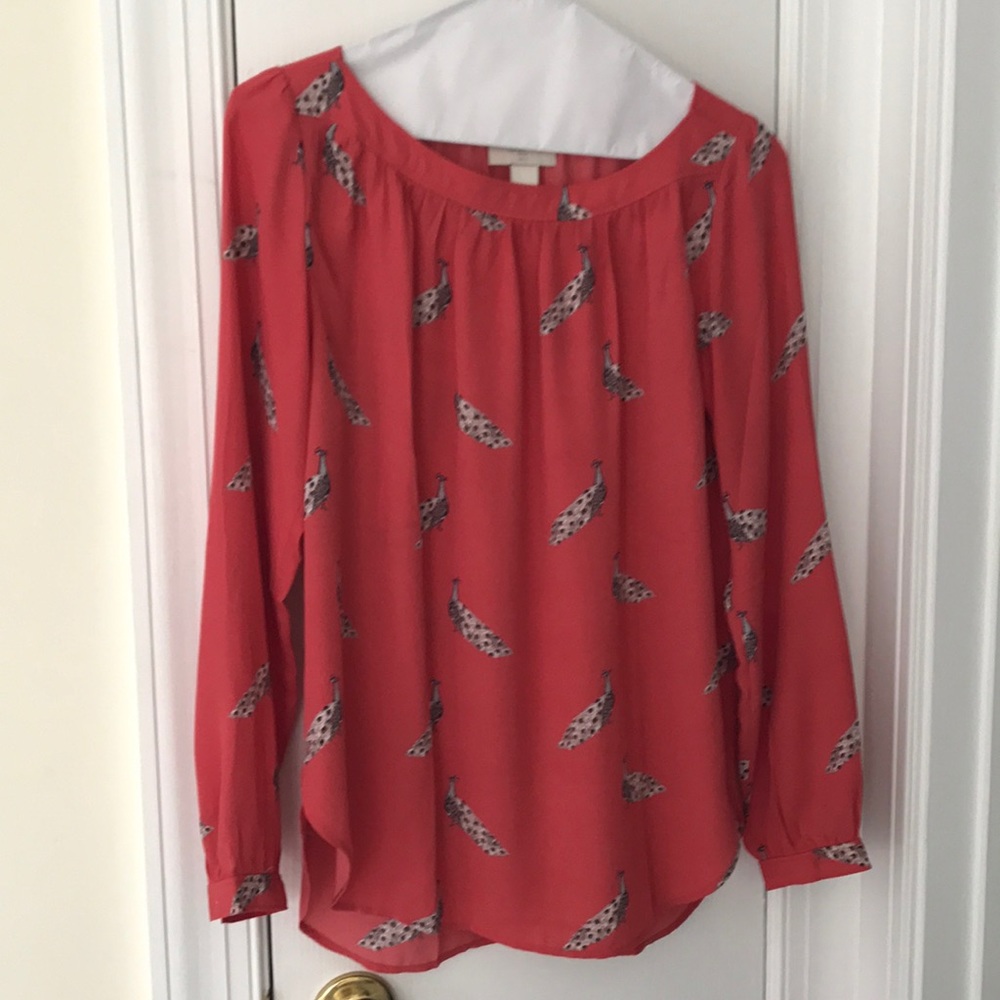 Anne Taylor Loft Ostrich Blouse